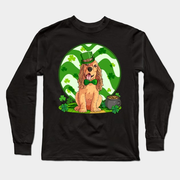 English Cocker Spaniel Dog St Patricks Day Leprechaun Long Sleeve T-Shirt by Noseking